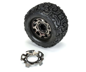 Duratrax Clip-Lock Wheel Face (Black Chrome) for Ripper 3.8
