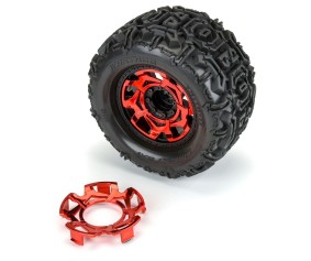 Duratrax Clip-Lock Wheel Face (Red Chrome) for Ripper 3.8