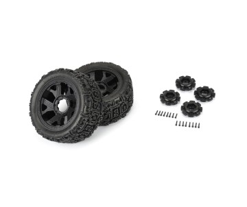 Duratrax 1/5 Warthog Trs Fr/Rr 5.7 MTD 24mm Blk Ripper (2)