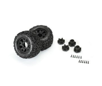 Duratrax 1/10 Warthog Trs Fr/R 2.8 MTD 12mm Blk Ripper (2)