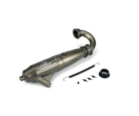 Dynamite 1/8 053 Mid-Range Inline Exhaust Sys:Hard Anodized