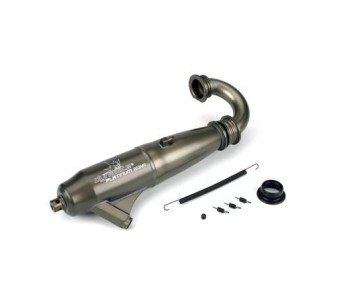 Dynamite 1/8 053 Mid-Range Inline Exhaust Sys:Hard Anodized