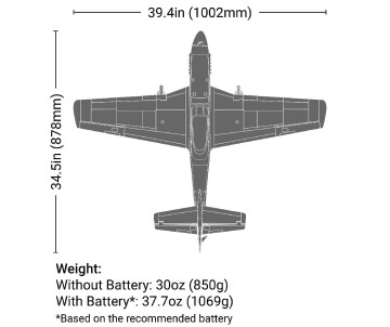 E-Flite P-51D Mustang 1.0M BNF Basic with AS3X and SAFE Select