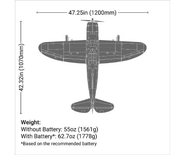 E-Flite P-47 Razorback 1.2m PNP-