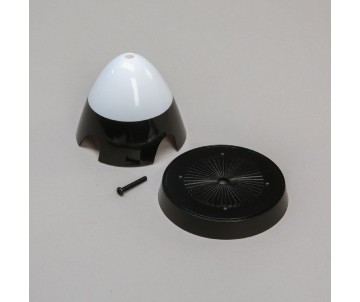 E-Flite Spinner, 4 blade, 75mm: P-51D 1.2m, Black/White
