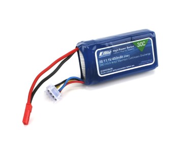 E-Flite 450mAh 3S 11.1V 30C LiPo, 18AWG JST