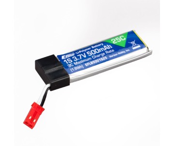 E-Flite 1S 3.7V 500mAh 25C Li-Po Battery; JST-RCY