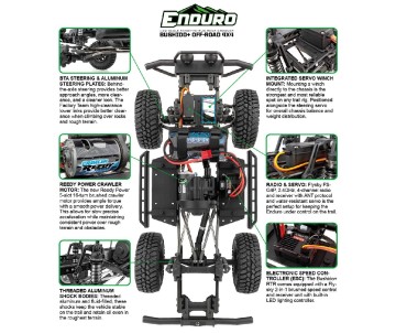 Element RC Enduro Trail Truck, Bushido+ Blue RTR, LiPo Combo