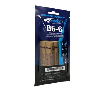Estes Rockets B6-6 (3 ea) - Bagged