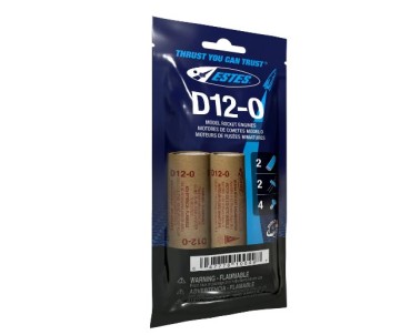 Estes Rockets D12-0 (2 ea) - Bagged