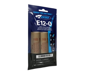 Estes Rockets E12-0 (2 ea)  - Bagged