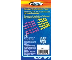 Estes Rockets 1/2A6, A8, B4, B6 and C6 12 Starter Plugs (5 Magenta, 5 Yellow)