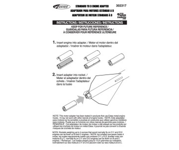 Estes Rockets Standard to D Engine Adapter (3 sets)