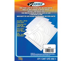 Estes Rockets Laser Cut Centering Rings and Paper Adapters (4 pc)