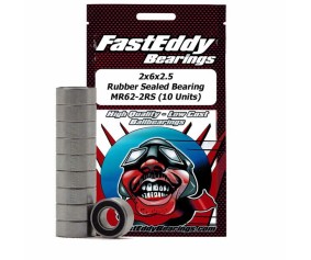Fast Eddy 2x6x2.5 Rubber Sealed Bearing MR62-2RS (10) Fast Eddy 2x6x2.5 Rubber Sealed Bearing MR62-2RS (10)