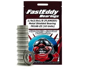 Fast Eddy 1/4x3/8x1/8 Flanged Metal Shielded Bearing FR168-ZZ (10 Units)