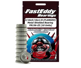 Fast Eddy 3/16x5/16x1/8 (FLANGED) Metal Shielded Bearing FR156-ZZ (10 Units) Fast Eddy 3/16x5/16x1/8 (FLANGED) Metal Shielded Bearing FR156-ZZ (10 Units)