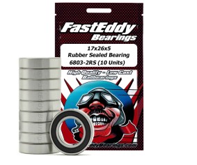 Fast Eddy 17x26x5 Rubber Sealed Bearings 6803-2RS (10)