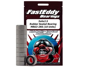 Fast Eddy Tamiya 630 Rubber Sealed Replacement Bearing 3X6X2.5 (10 Units)
