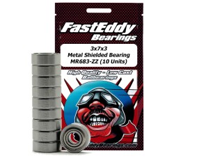 Fast Eddy Tamiya 730 Metal Shielded Replacement Bearing 3X7X3 (10 Units)