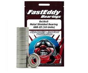 Fast Eddy Tamiya 1680 Metal Shielded Replacement Bearing 8X16X5 (10 Units) (10 Units)