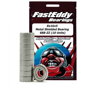 Fast Eddy Tamiya 1680 Metal Shielded Replacement Bearing 8X16X5 (10 Units) (10 Units)
