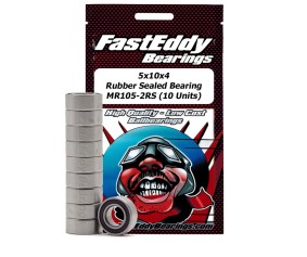 Fast Eddy Tamiya 1050 Rubber Sealed Replacement Bearing 5X10X4 (10 Units)