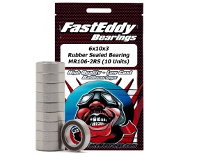 Fast Eddy Tamiya 1060 Rubber Sealed Replacement Bearing 6X10X3 (10 Units)