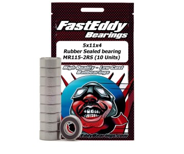 Fast Eddy 5x11x4mm Rubber Sealed Bearing MR115-2RS (10 Units)