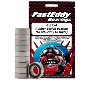 Fast Eddy 6x12x4 Rubber Sealed Bearings MR126-2RS (10)