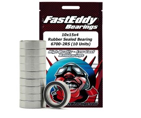 Fast Eddy 10x15x4 Rubber Sealed Bearings 6700-2RS (10)