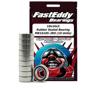 Fast Eddy 10x16x5 Rubber Sealed Bearings MR16105-2RS (10)