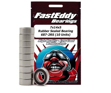 Fast Eddy 7x14x5mm Rubber Seal Bearing 687-2RS (10)