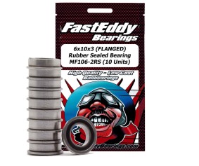 Fast Eddy 6x10x3 (Flanged) Rubber Sealed Bearing (10 Units)