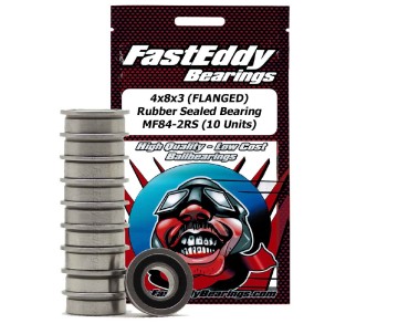 Fast Eddy 4x8x3mm Flanged Rubber Seal Bearing MF84-2RS (10)