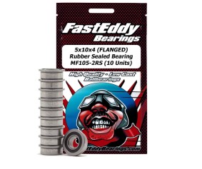 Fast Eddy 5x10x4mm Flanged Rubber Seal Bearings MF105-2RS (10) Fast Eddy 5x10x4mm Flanged Rubber Seal Bearings MF105-2RS (10)