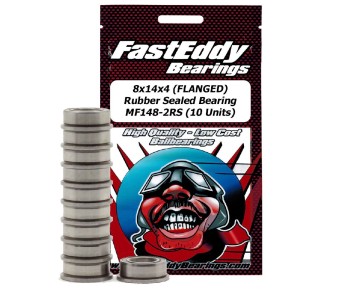 Fast Eddy 8x14x4mm Flanged Rubber Sealed Bearing MF148-2RS (10)