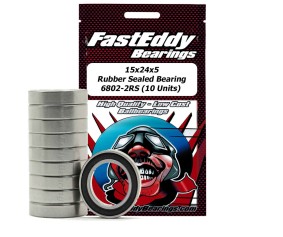 Fast Eddy 15x24x5 Rubber Sealed Bearings 6802-2RS (10)
