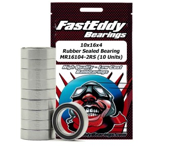 Fast Eddy 10x16x4 Rubber Sealed Bearings MR16104-2RS (10)