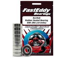 Fast Eddy 8x19x6 Rubber Sealed Bearing 698-2RS (10)