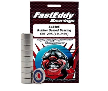 Fast Eddy 5x14x5 Rubber Sealed Bearings 605-2RS (10)