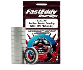 Fast Eddy 12x21x5 Rubber Sealed Bearing 6801-2RS (10)