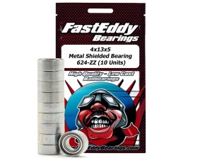 Fast Eddy 4x13x5 Metal Shielded Bearing 624-ZZ (10) Fast Eddy 4x13x5 Metal Shielded Bearing 624-ZZ (10)