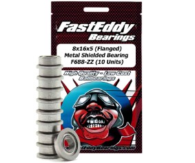 Fast Eddy 8x16x5mm Flanged Metal Shield Bearing F688-ZZ (100)