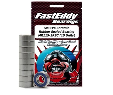Fast Eddy 5x11x4 Ceramic Rubber Sealed Bearing MR115-2RSC (10 Units)