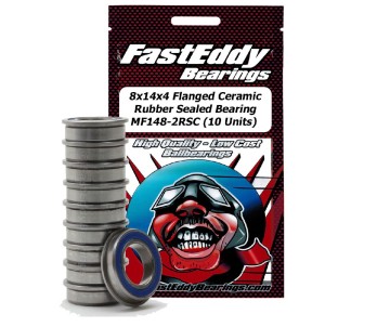 Fast Eddy 8x14x4mm Flanged Ceramic Rubber Sealed Bearing MF148-2RSC (10)