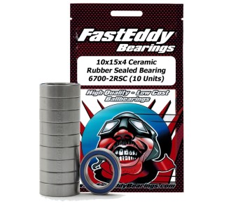 Fast Eddy 10x15x4 Ceramic Rubber Sealed Bearing 6700-2RSC (10 Units)