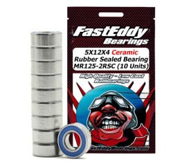 Fast Eddy 5X12X4 Ceramic Rubber Sealed Bearing MR125-2RSC (10 Units)