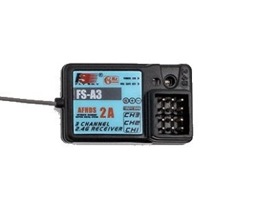 Flysky FS-A3 Splash Proof 2.4Ghz 3 Channel Receiver - Compatible with iT3B, iT3C, FS-GT5 and FX-i6X Transmitters