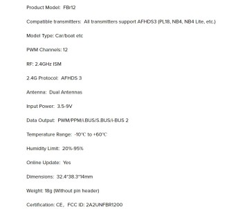 Flysky FBr12 (AFHDS3) 12 Channel Receiver